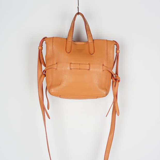 JIL SANDER somba leather drawstring bag
