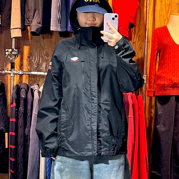 L 디키즈 심볼로고 블랙 후디 바람막이