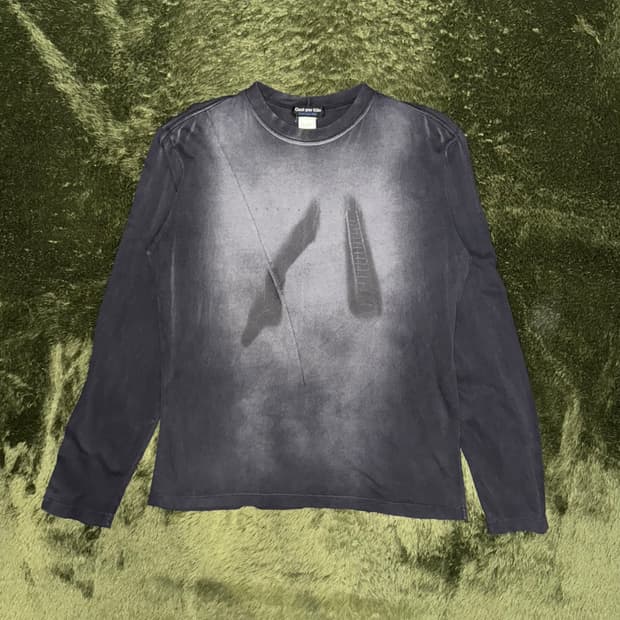 [XL] 코스트 퍼 킬로 더티 워싱 블리치드 스테어 롱슬리브 블랙