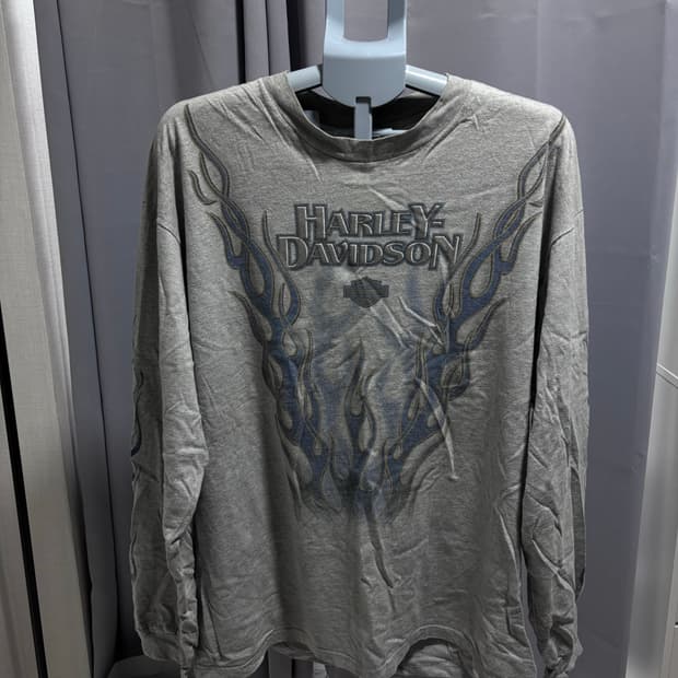 [XL]90s 할리데이비슨 블루 플레임 롱슬리브