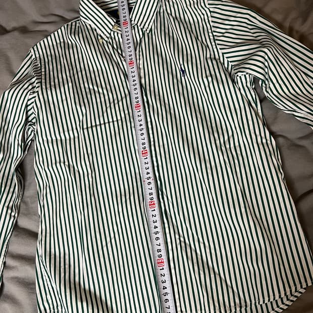 폴로 랄프로렌 그린 줄무늬 셔츠 s 클래식핏