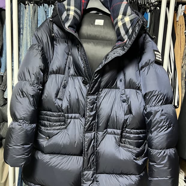 버버리 남자 롱패딩 XL 네이비