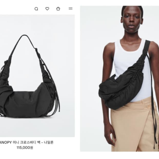 코스 캐노피 나일론 크로스바디백 블랙