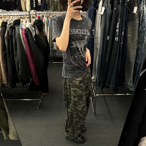 M)Tank Farm 빈티지 워싱 독수리 프린팅 반팔