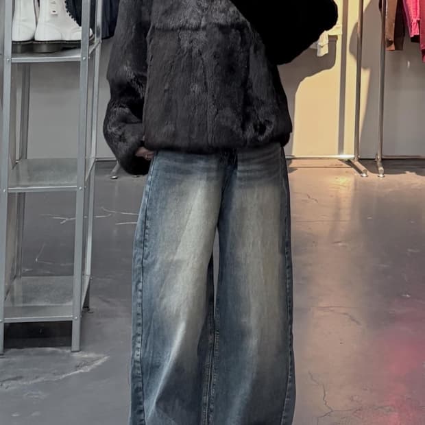 Vert Dense 모피 안감 레이온 퍼 자켓 A3503