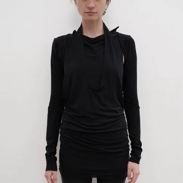 Open yy 오픈 와이와이 볼레로 탑 블랙 CONVERTIBLE