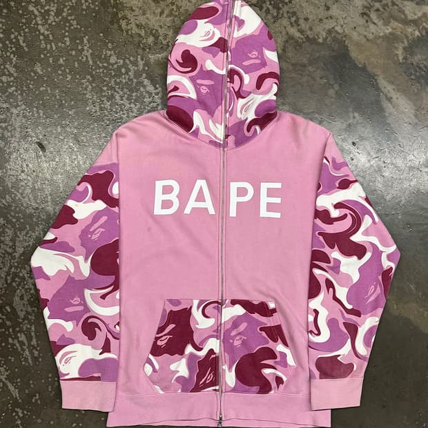 베이프 핑크카모 후드집업 XS (m)