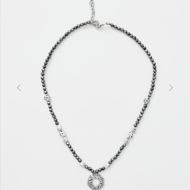 999휴머니티 페블 심블 목걸이 (블랙실버)
