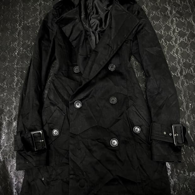 “EGOIST” Y2K Chic Mood Black Long Coat B