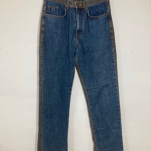 Two-Tone Denim Pants