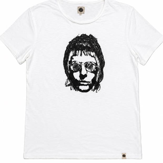 Pretty Green x 리암 갤러거 화이트 티셔츠