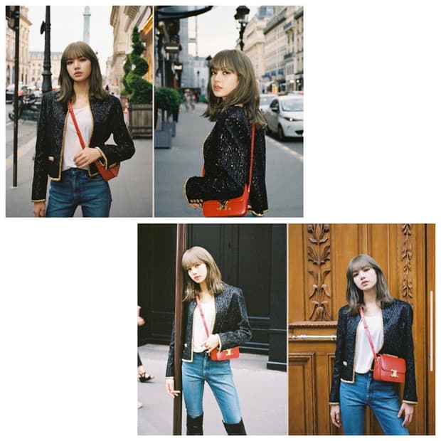 정품)급처상태좋음!셀린느 트리옹프오페 틴 블랙핑크리사연예인가방크로스숄더백