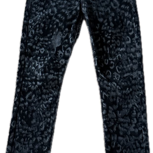 생로랑 레오파드 벨벳 스키니진