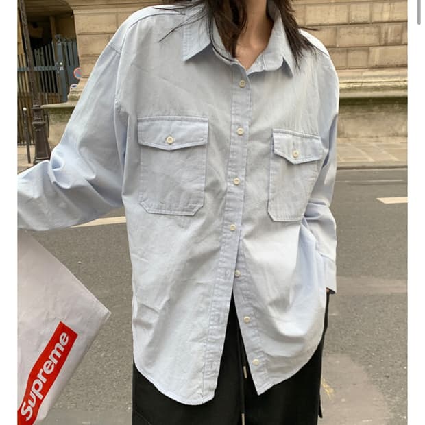 릿킴 아이보리 포켓 셔츠