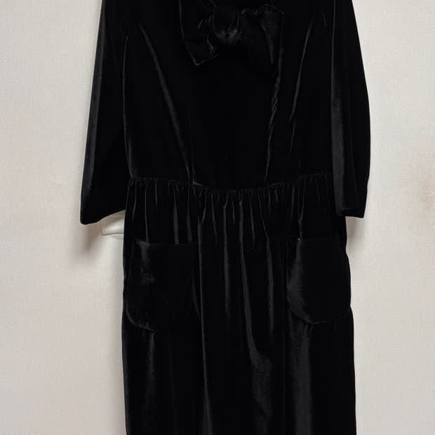 꼼데가르송 걸 벨벳 리본 원피스