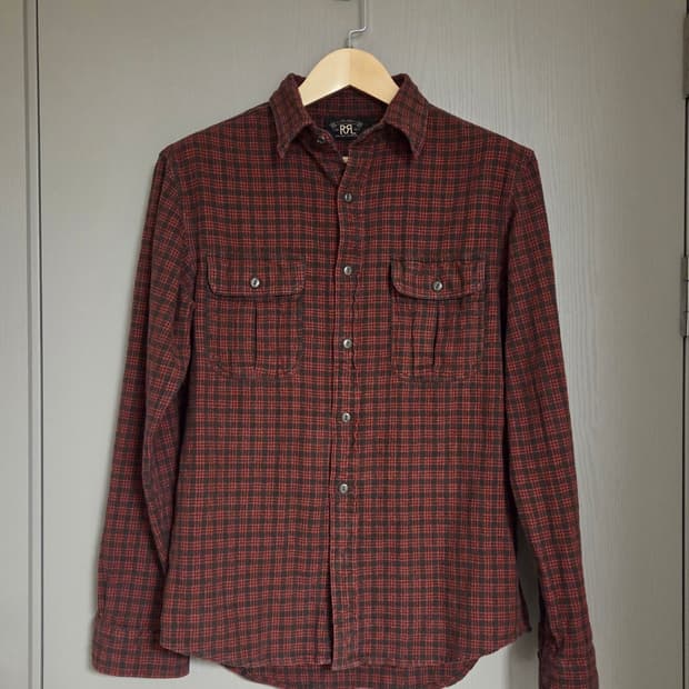 RRL 더블알엘 플래드 체크 워크 셔츠 M