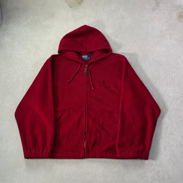100 폴로랄프로렌 스몰포니 레드 플리스 후드집업