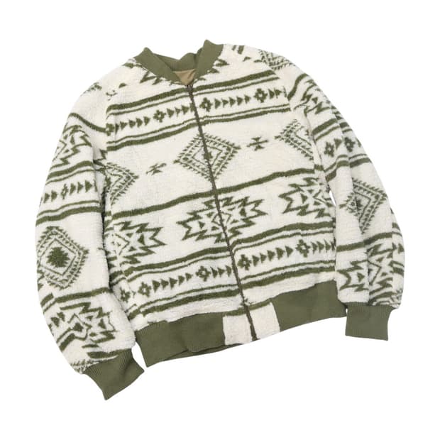 로데오크라운즈 노르딕 패턴 리버시블 보아 후리스 항공점퍼