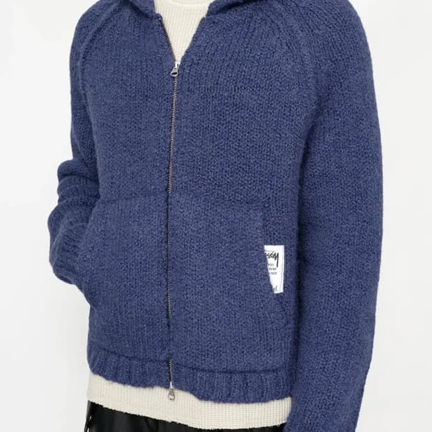 스투시 알파카 울 청키 니트 집업