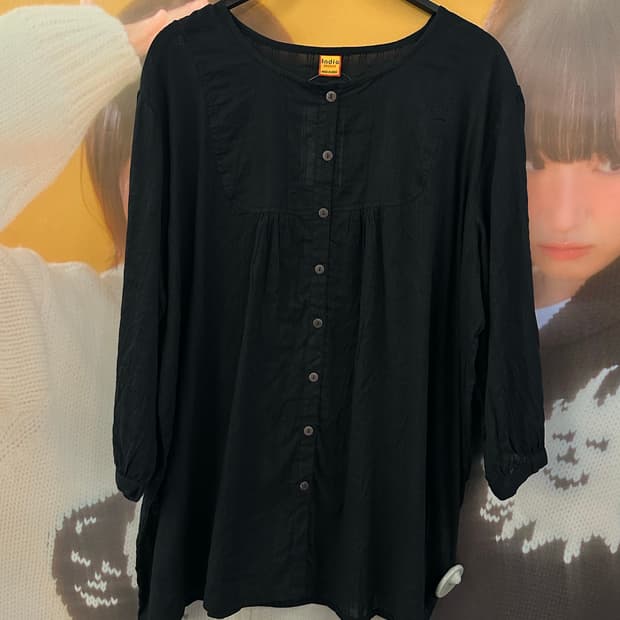 VINTAGE 블랙 모리 블라우스