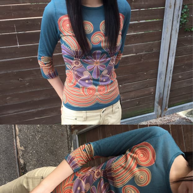 Psychedelic pattern mesh tee