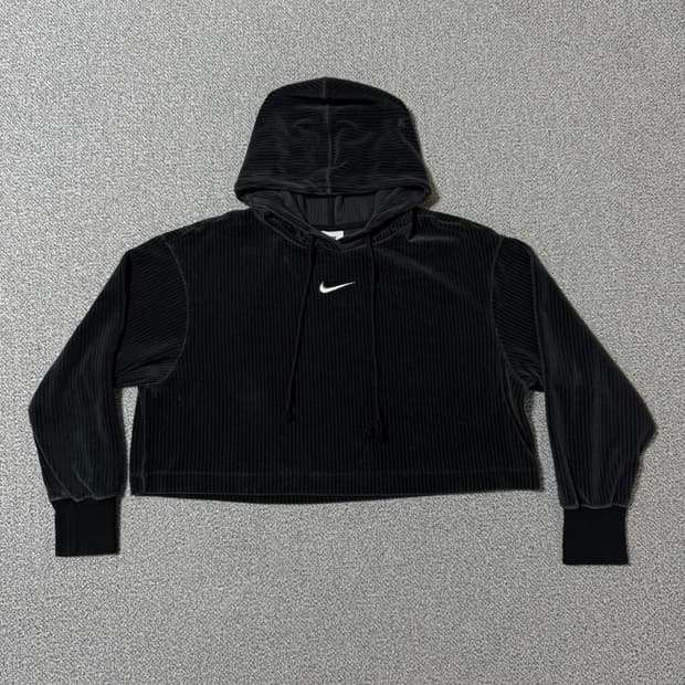 [정가 8만원] 나이키 크롭 벨벳 후드티