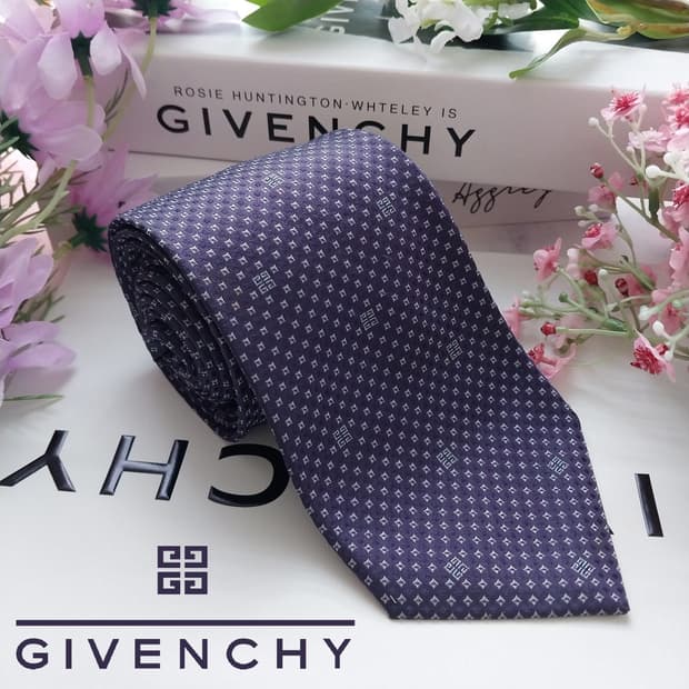 지방시 실크 퍼플 4G 패턴 넥타이 9cm S~A+등급 K1421
