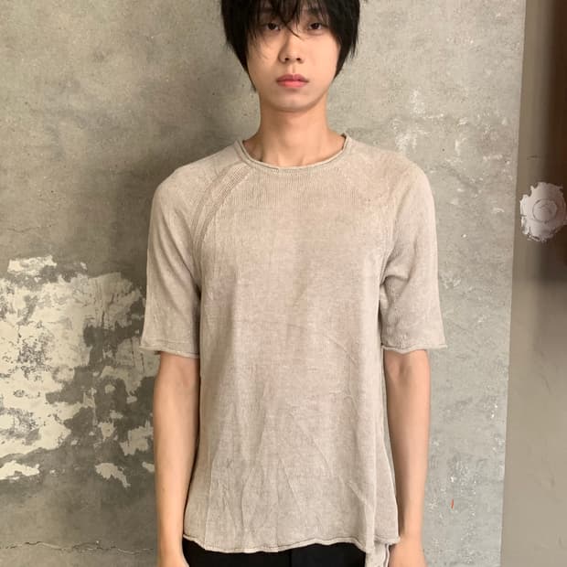 이세이미야케 Plantation 니트 반팔 티셔츠