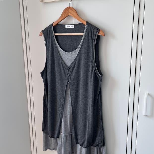 Secret well 그레이 바선생 레이어드 원피스