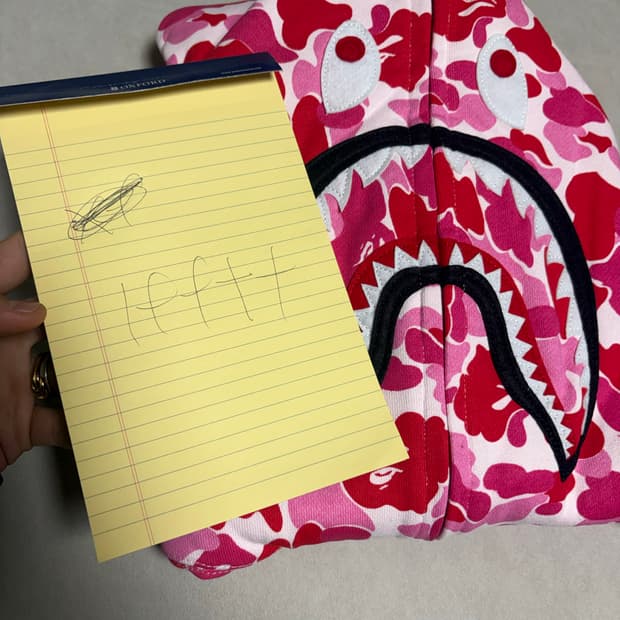 베이프 샤크후드 핑크 s 새상품