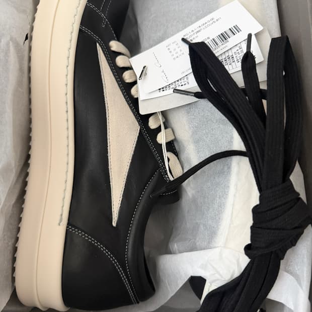 43 ) 릭오웬스 릭반스 스니커즈 레더 블랙