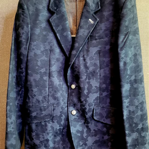 [미사용 새상품] 워모 이태리 블루 카모자켓