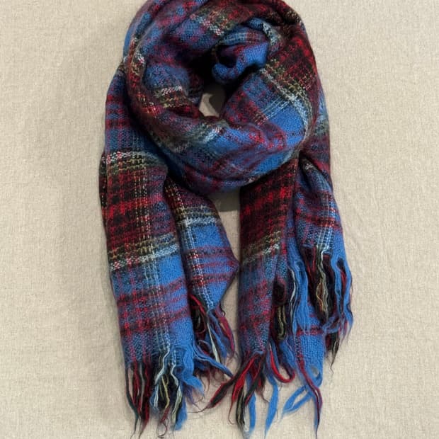 준야와타나베 타탄 체크 울 머플러