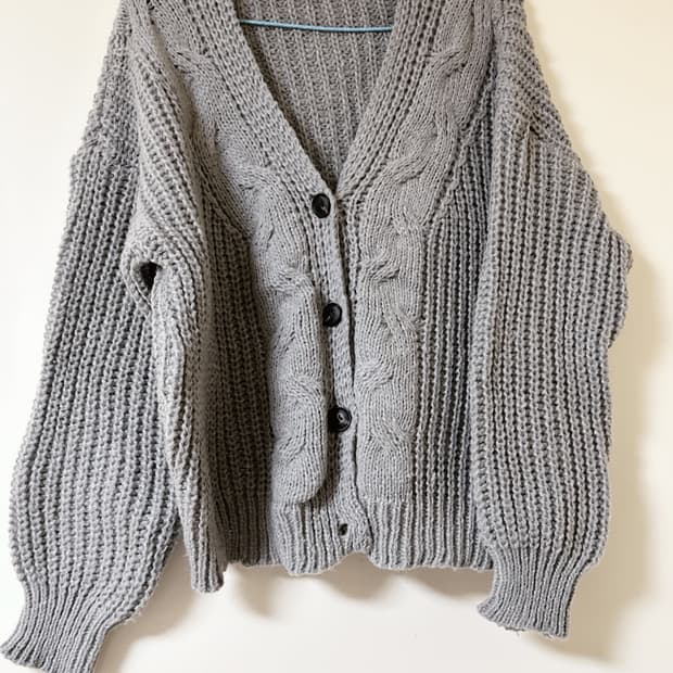 [새상품] 그레이 니트 가디건