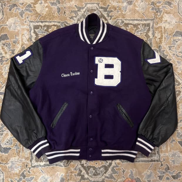 [할로웨이] 90s USA 딥퍼플 바시티 자켓 (XL/오버핏)