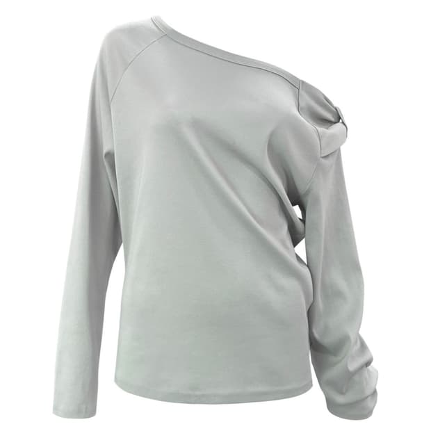 BOW ONE-SHOULDER LONG SLEEVE