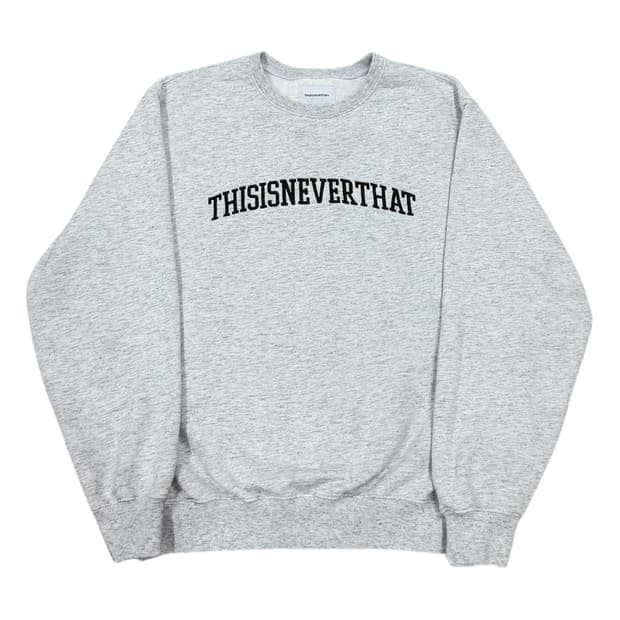 디스이즈네버댓 아치로고 크루넥 스웻셔츠 맨투맨 헤더 그레이 M
