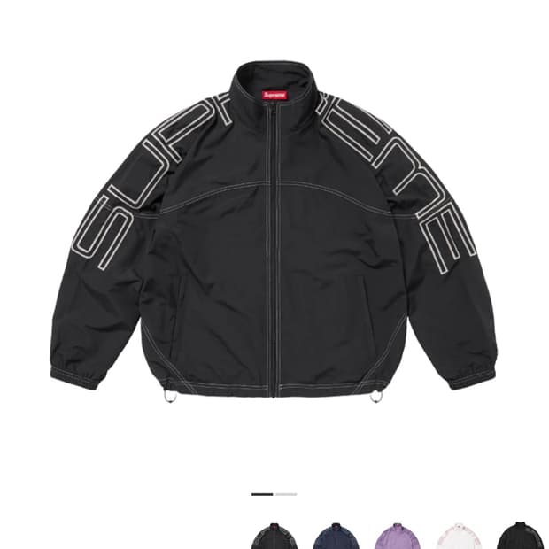 슈프림 스펠아웃 자수 트랙자켓25SS 블랙M