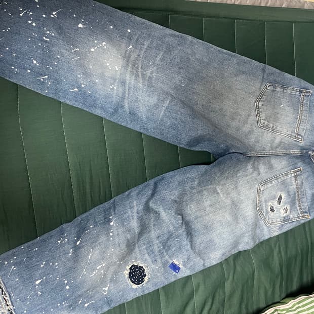 (새상품)자라X아더에러 패치워크 진 블루