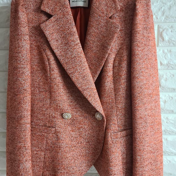 MOJO.S.PHINE 오렌지 더블 버튼 자켓(66-77)