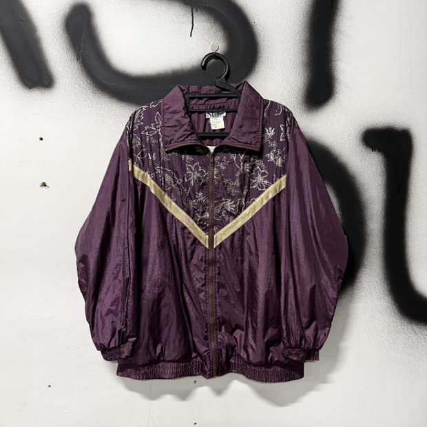 VTG 빈티지 에스닉 바로크 패턴 우븐 집업 윈드브레이커 자켓