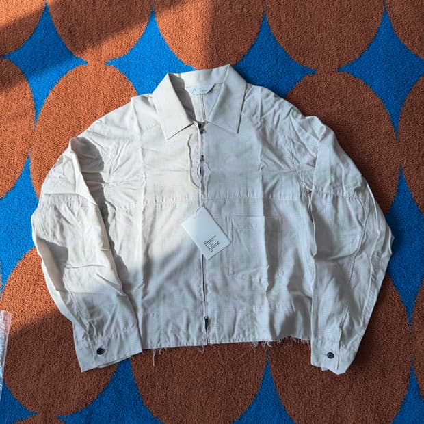 (새상품풀구성⭕️) 안셀름 옴브레 체크 디스트레스 투웨이 집업 셔츠 자켓