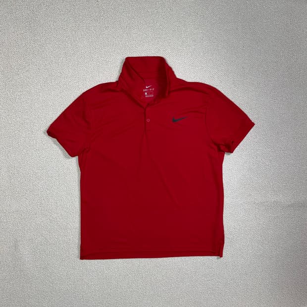 나이키 L 버건디 반팔 카라 티
