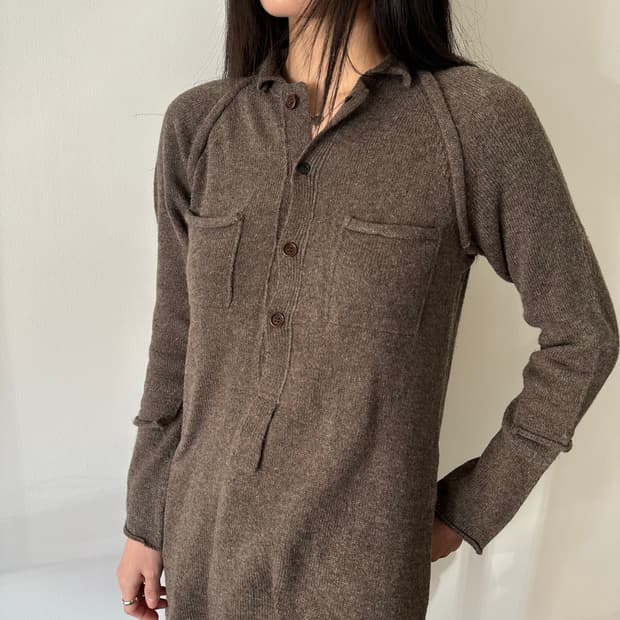 요지야마모토 와이즈 Y's 여성 롱 울 스웨터