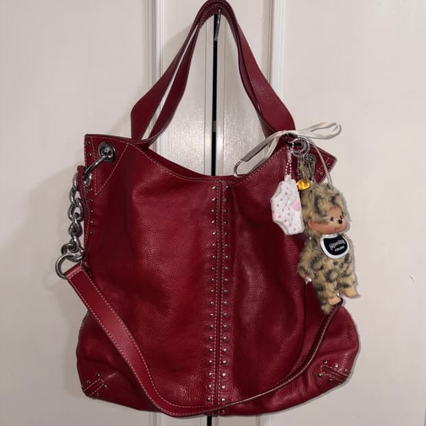 Michael kors cherry red shoulder bag