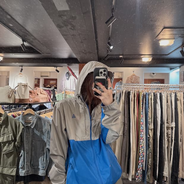 나이키 acg 올드 러닝 스톰핏 배색 후드 바람막이 S
