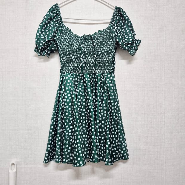 그린 플라워 셔링 원피스 수영복