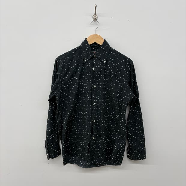 빔즈 빈티지 블랙 패턴 긴팔 셔츠 공용 M