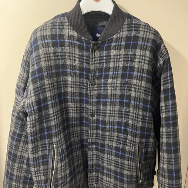 00s 올드 스투시 울 체크 자켓