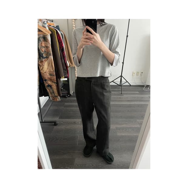 votre nom... herringbone wool slacks